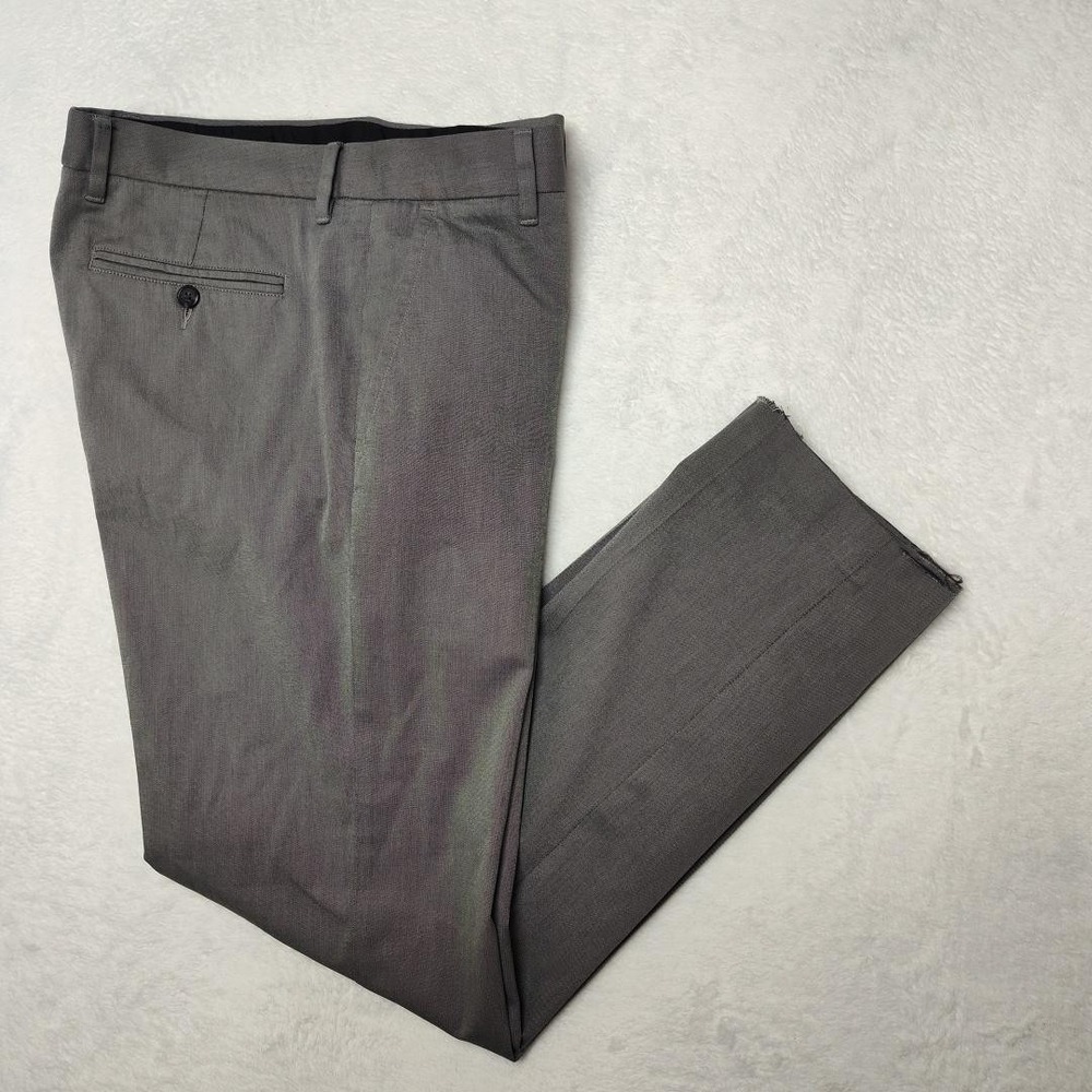 Bonobos Friday Pants Mens 32x29 Gray Slim Stretch Chino Dress Worn Hem READ